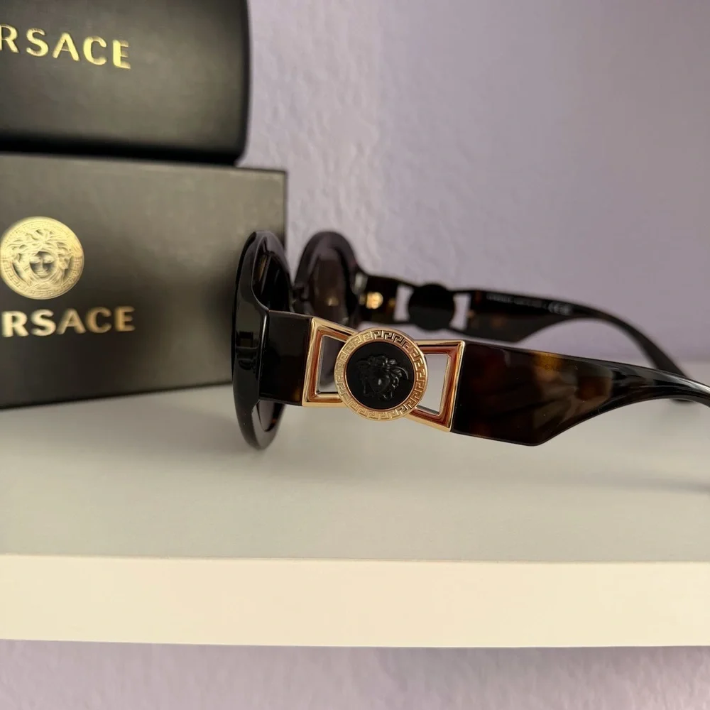 New! Versace Women's Tortoise Sunglasses Mod. 4414-F 108/3, Authentic